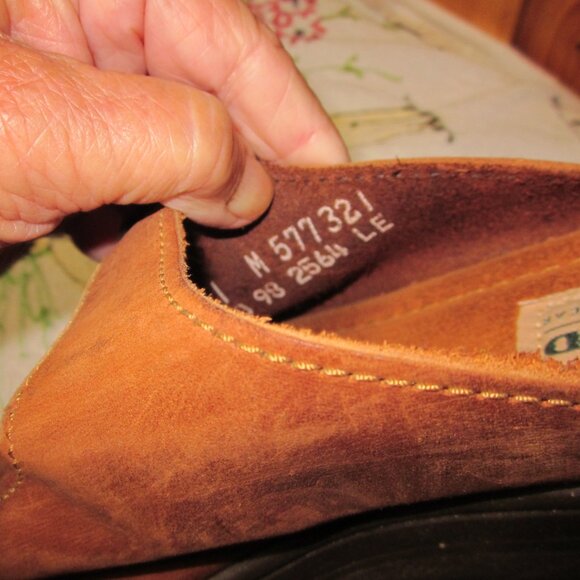 Vtg leather double strap ladies boho slip on sandals brown 11 M new - Picture 4 of 5